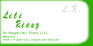 lili riesz business card